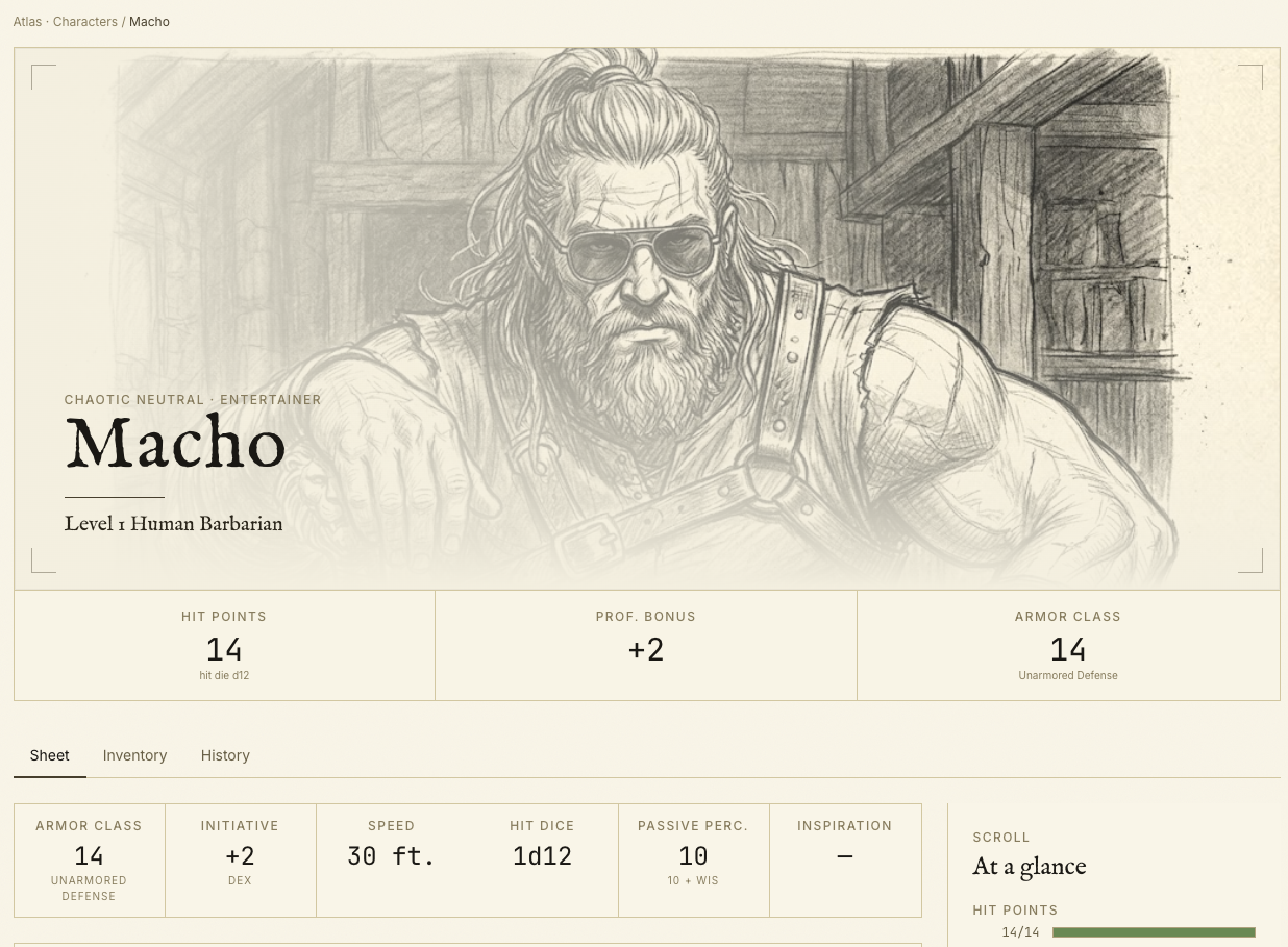 Macho at level 1